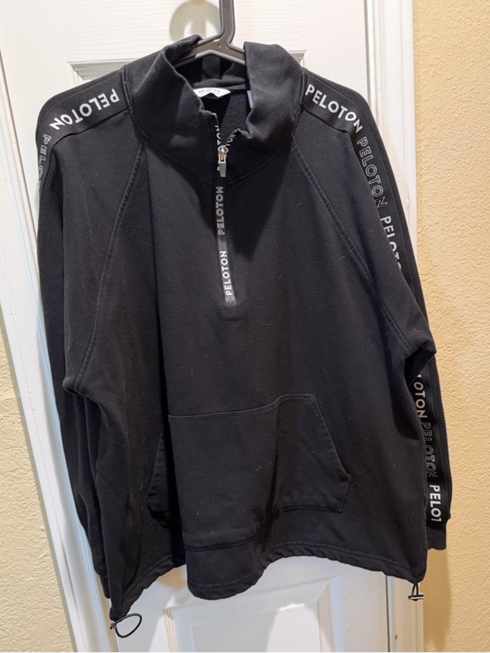 Peloton Black Half-Zip Pullover with Branded Sleeve Tape